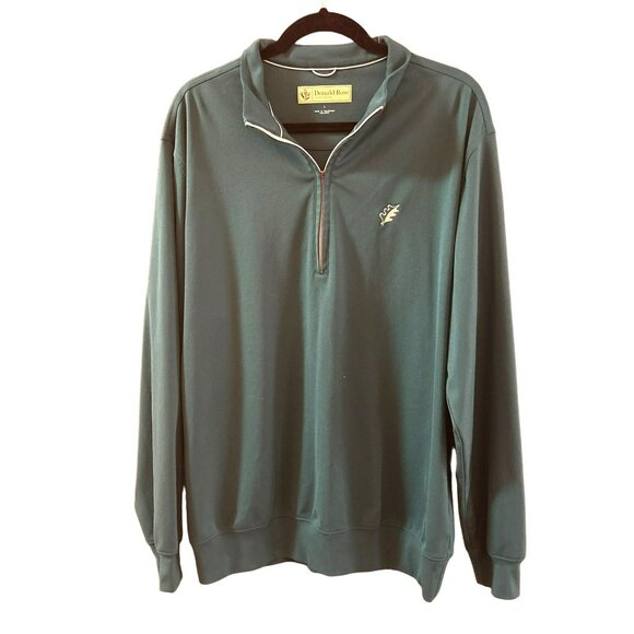 Donald Ross Teal Quarter-Zip Performance Pullover Large Golf Sportswear EUC - Picture 1 of 4